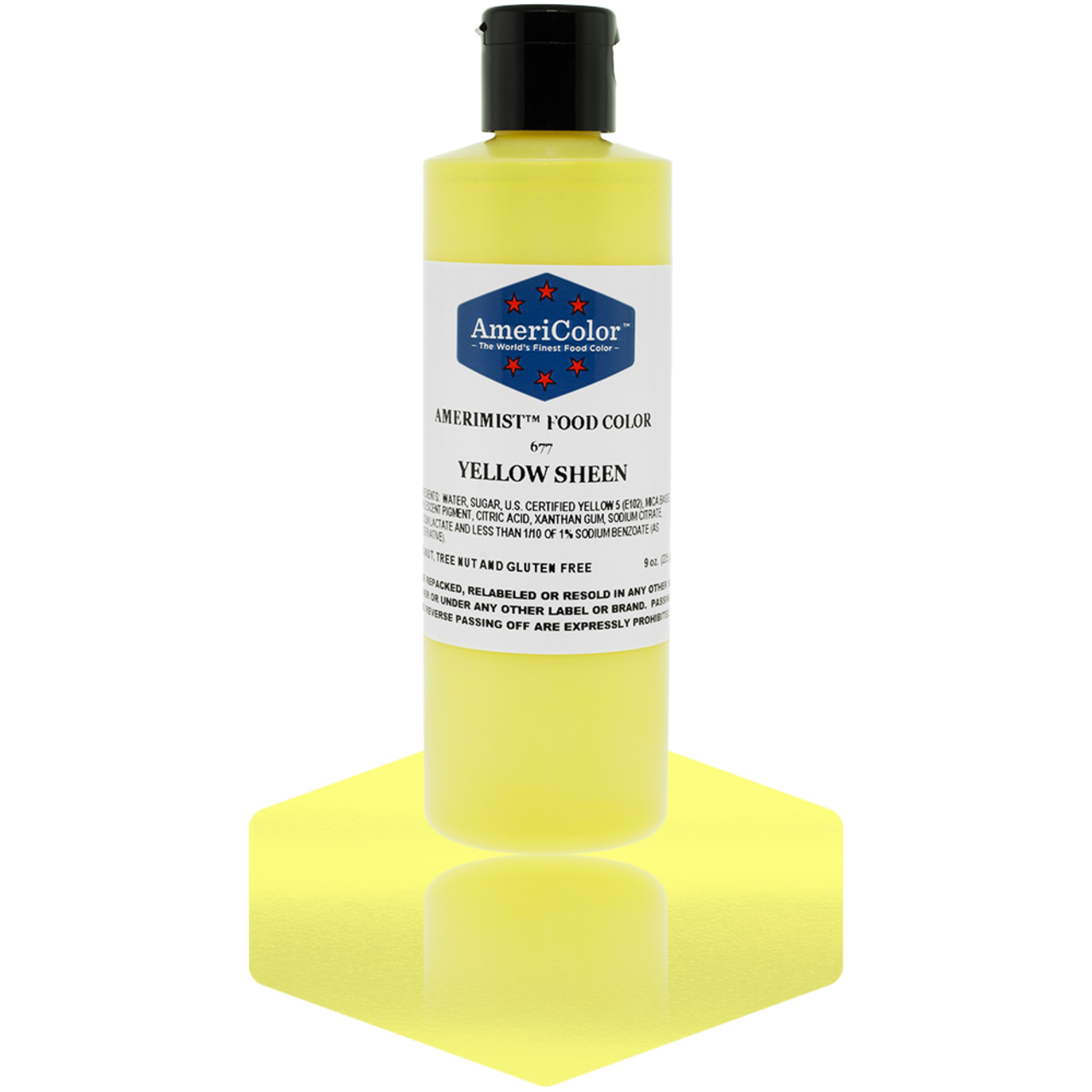 AmeriColor, Yellow Sheen, 9 Ounce, AmeriMist Airbrush Food Coloring